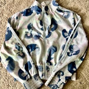 Adidas Blue and White Floral track Jacket Girl’s Size L (14)